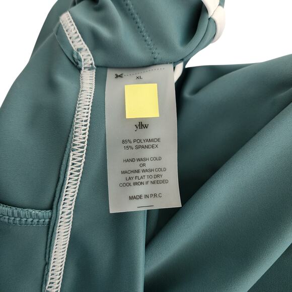 Yllw The Label Womens Breathe Short Onesie Size XL Body Green Athletic Gym 90s - Picture 7 of 12